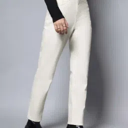 High Star White Regular Fit High Rise Jeans image 3