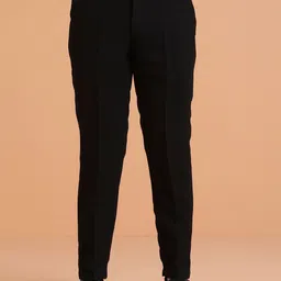 KISAH Men Black Zipper Indowestern Sherwani with Zip Trouser Set image 4