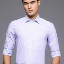 Louis Philippe Pure Cotton Slim Fit Striped Formal Shirt-picture-43