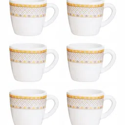 Cello White Opalware Printed Coffee Mug - Set of 6 image 2