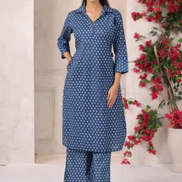 CRAFIQA Floral Printed Pure Cotton Tunic With Palazzo Co-Ords-picture-10