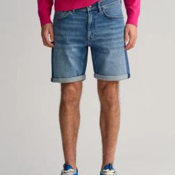 GANT Blue  Regular Fit Denim Shorts-picture-47