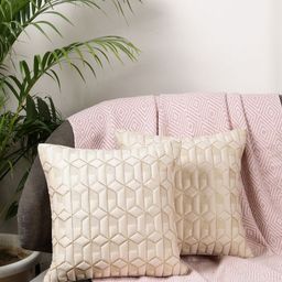 MONKDECOR Set Of 2 Cream Velvet Square Cushion Covers-picture-6