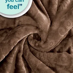 FABINALIV Brown Floral Embossed Woollen Mild Winter 500 GSM Double Bed Comforter image 5