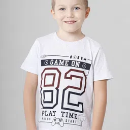 BAESD Boys Multicoloured Typography 5 Printed  T-shirt image 4