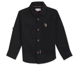 U.S. Polo Assn. Kids Black Solid Full Sleeves Shirt-picture-19