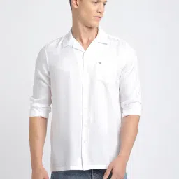 The Bear House White Slim Fit Cotton Shirt-image-17
