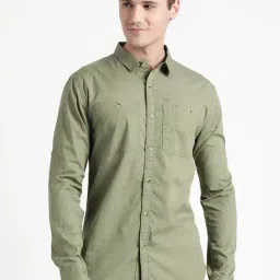 Wildcraft Green Cotton Regular Fit Shirt-image-1