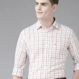 Van Heusen Sport Cream Slim Fit Checks Shirt-picture-36