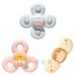 BitFeex Spinner Donuts Bath Spinner Toy Waterproof Suction Cup Spinning Top Rotating For Boys Girls-Multicolor- Pack of 3-picture-10