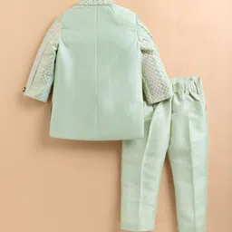 LITTLE COLLARS Boys Self Design Mandarin Collar Sherwani image 2