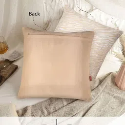 Tesmare Beige Set of 2 Quirky Velvet Square Cushion Covers image 4