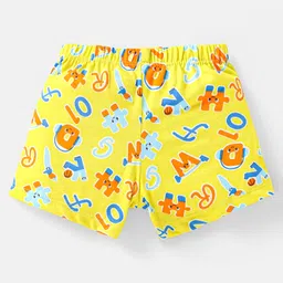 Babyhug 100% Cotton Knit Trunks With Stripes & Alphabet Print Pack of 3 - Blue & Yellow image 3