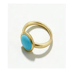 GenZcomplex Gold-Plated Brass Turquoise Finger Ring image 1