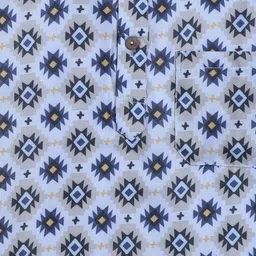 BAATCHEET Boys Geometric Printed Mandarin Collar Cotton Kurta With Dhoti Pants image 5