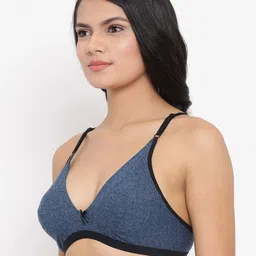 Clovia Blue Solid Non-Wired Non Padded Everyday Bra BR1595D0832B image 2