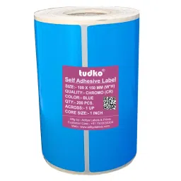 Tudko 100x150 mm 80 GSM 1 UP Self Adhesive Paper Label Blue-picture-24