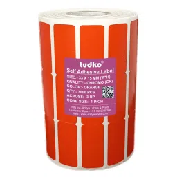 Tudko 33x15 mm 80 GSM 3 UP Self Adhesive Paper Label Orange-picture-16