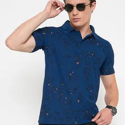 KASMA Men Printed Polo Collar T-shirt-image-1