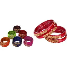 SOMIL Set Of 16 Stone-Studded Bangles-picture-21
