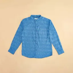 Pantaloons Junior Blue Cotton Printed Full Sleeves Shirt image 2