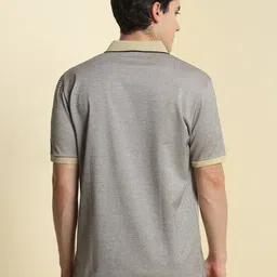 Allen Solly Men Striped Polo Collar Cotton T-shirt image 3