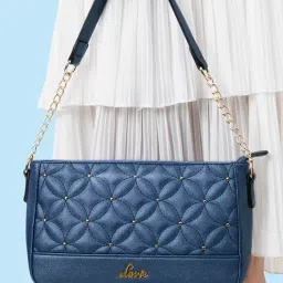 Lavie Blue Small Quilted Shoulder Bag-image-82