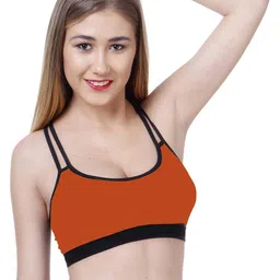 Samvar Orange Cotton Non-Wired Non Padded Minimizer Bra image 2