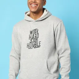 Campus Sutra Grey Cotton Regular Fit Printed Hooded Sweatshirt-picture-25