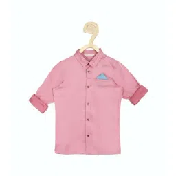 Peter England Kids Pink Cotton Regular Fit Full Sleeves Shirt-image-78