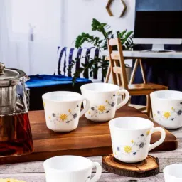 Cello White Opalware Printed Coffee Mug - Set of 6-picture-42