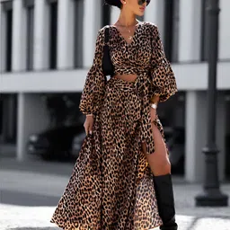 HERE&NOW Women Leopard Printed Co-Ords Set image 5