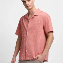 Dennis Lingo Orange Cotton Slim Fit Shirt-picture-32