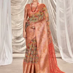 Saree Mall Peach Woven Saree With Unstitched Blouse-picture-12