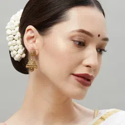 Fida Ethnic South Indian Traditional Gold Jhumki Earrings-picture-31