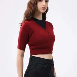 Monte Carlo Maroon Regular Fit Cardigan image 4