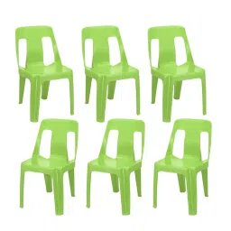 Maharaja Armless Plastic Chair Solid Back For Home, Garden, Restaurants and Office Green, Bahubali_Green_PK6 (Set of 6)-picture-28