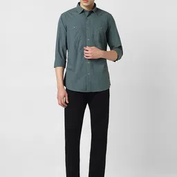 VAN HEUSEN DENIM LABS Men Spread Collar Slim Fit Casual Shirt image 3
