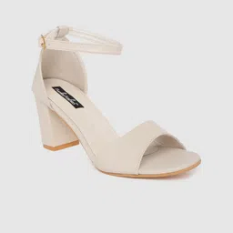 Funku Fashion Women Off-White Solid Block Heels-picture-20