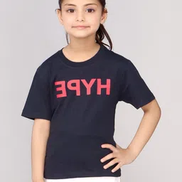 DDOUDDOU Girls Typography Printed Applique T-shirt-picture-46