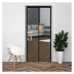 Evafly Mosquito Net for Door Polyester Magnetic Curtain Auto Closing Insect Screen for All Door Types with Self Adhesive Hook Tape 220X140cms - Black-picture-12