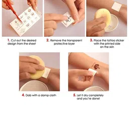 VOORKOMS Set Of 2 Rose Flower Peacock Temporary Tattoo Sticker image 2