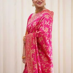 CANIZZARO Woven Design Zari Silk Blend Banarasi Saree image 3