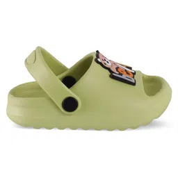 SHOES FOR JUNIORS Teddy Bear Applique Detailed With Sling Back Clogs - Green image 4