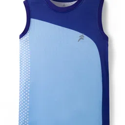 Pine Active Knit Sleeveless T-Shirt & Shorts Set With Tape Detailing - Blue & Navy Blue image 3