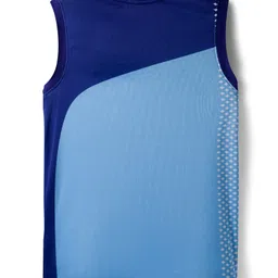 Pine Active Knit Sleeveless T-Shirt & Shorts Set With Tape Detailing - Blue & Navy Blue image 4