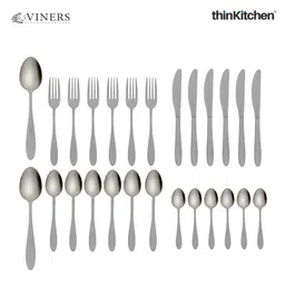 Viners Premium Tabac 26-Piece Stainless Steel Cutlery Set | 25-Year Guarantee | Mirror Finish image 4