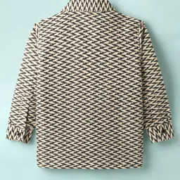 Rikidoos Full Sleeves Abstract Embroidered Shirt With Inner Tee - Black & White image 5