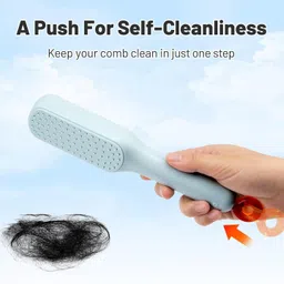 egomo Self-Cleaning Anti-Static Massage Comb (Pack of 1)-picture-23