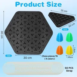 drewitstar Chain Triangle Chess Fun Rubber Band Game for Kids & Adults, Educational 10 cm Chess Board image 5